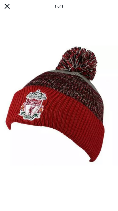 LFC BLACK & RED  BOBBLE HAT